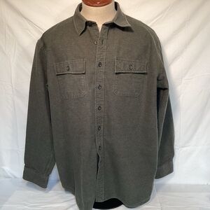 L.L. Bean Dark Green Heavyweight Cotton Men's Button Down Shirt Size XXL